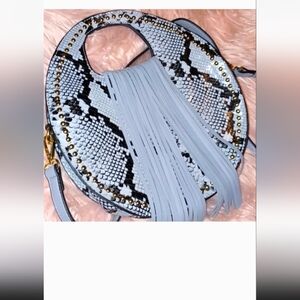 Blue Snakeskin Crossbody Bag